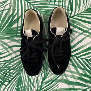 Rag & Bone Dylan Navy Velvet Lace Up Trainer Sneakers Size 38 (8)